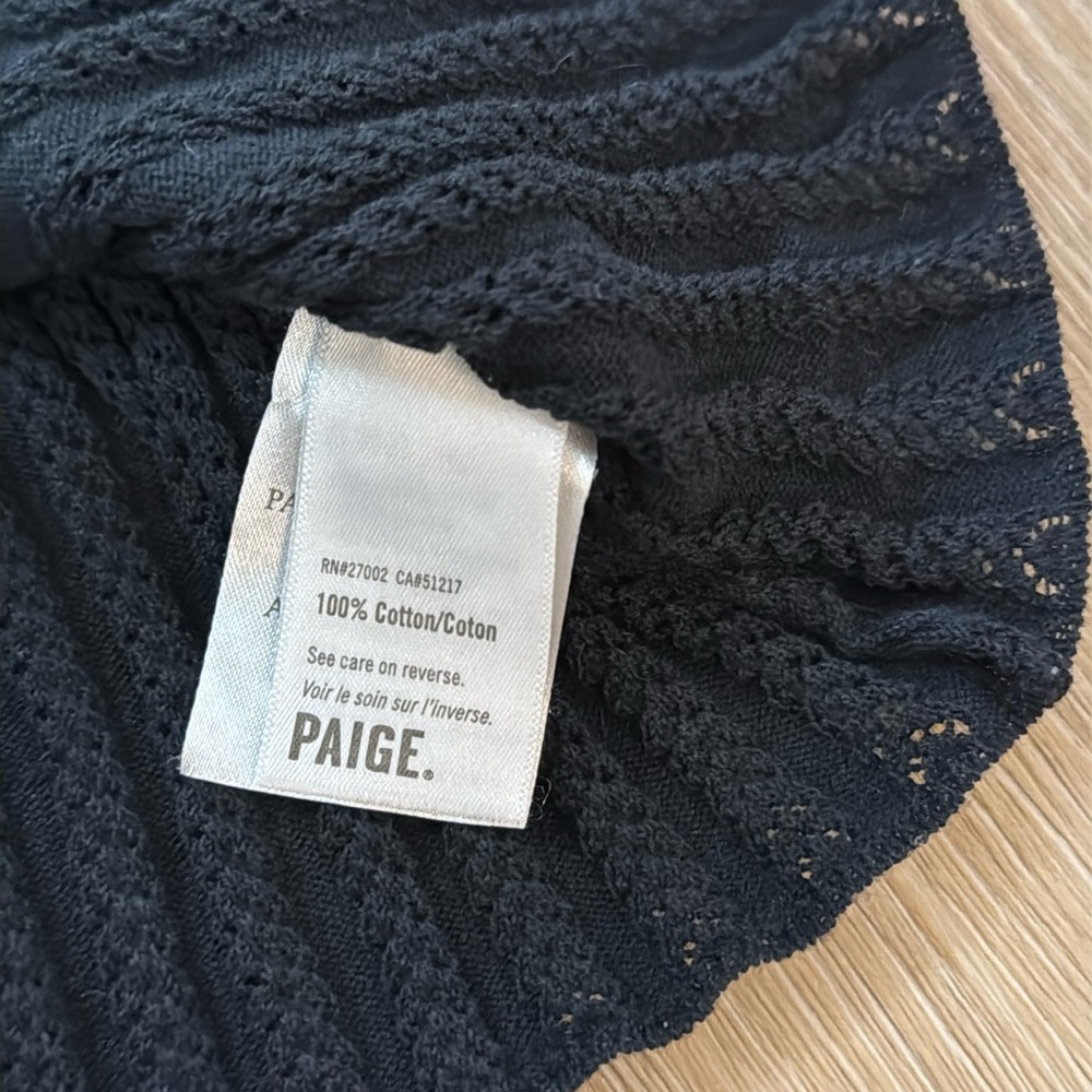 PAIGE Black Button-Up Ribbed Top - Picture 3 of 4